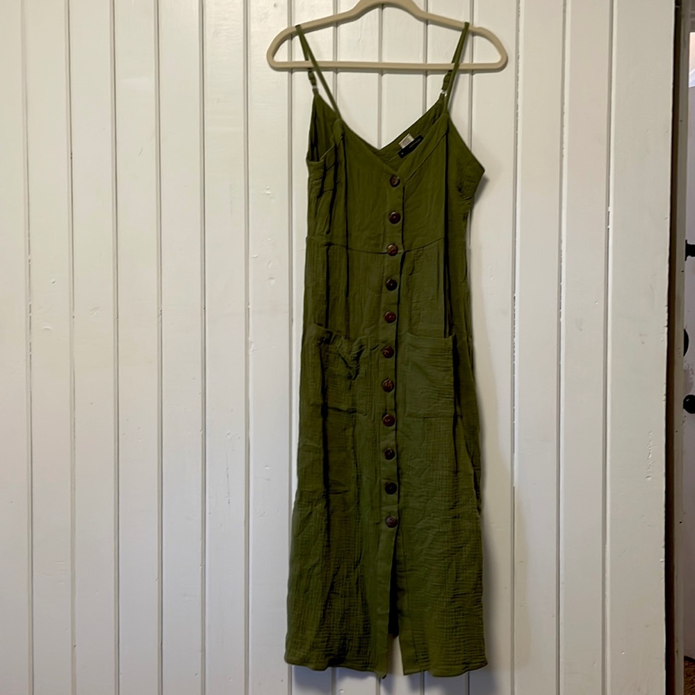 Dark Green Button Down Dress